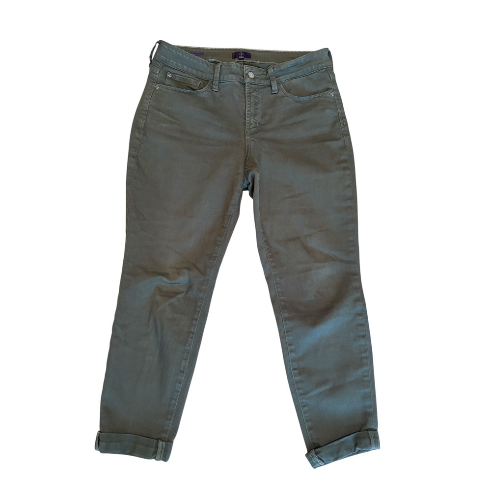 NYDJ Alina Green Convertible‎ Ankle Cropped Jeans Size 6